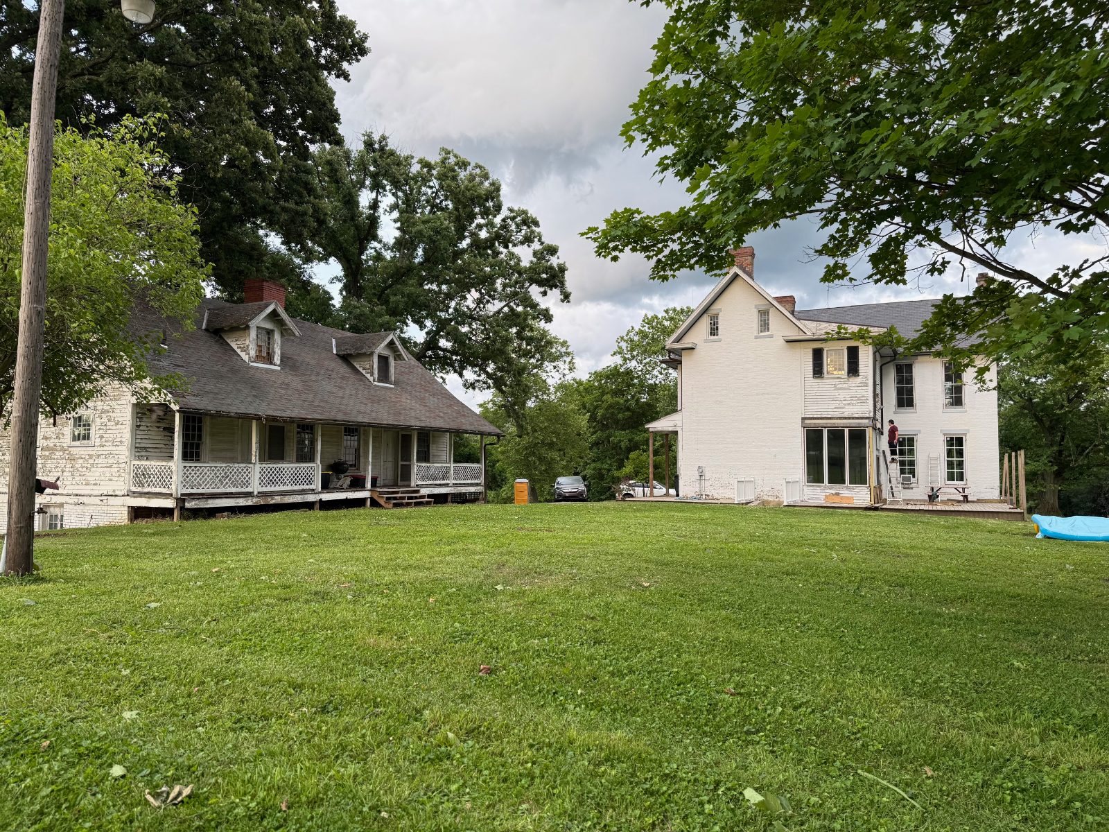 Both buildings from the lawn